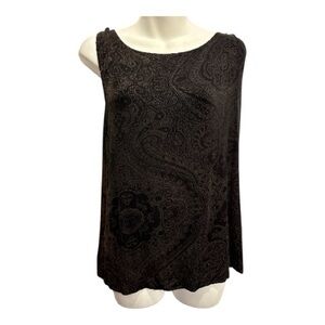 Chico's Black Paisley tank Blouse. Chico’s size 2 or large
